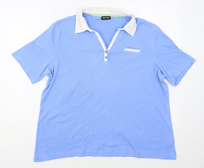 Womens UK Size L Gerry Weber Blue Basic Polo