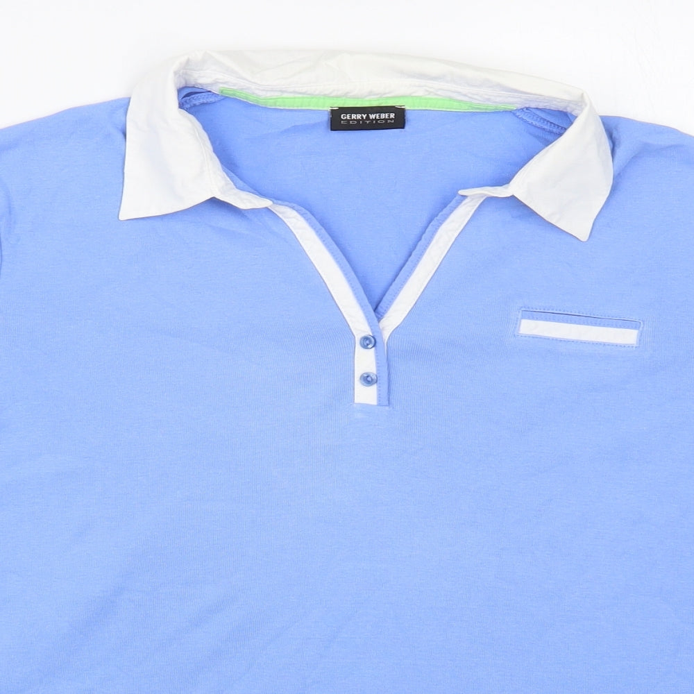 Womens UK Size L Gerry Weber Blue Basic Polo