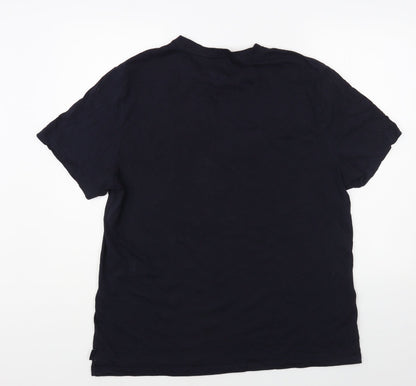Chelsea Peers Mens Blue Cotton T-Shirt Size L Crew Neck - Christmas T-Shirt