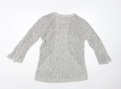 Closed Womens Grey Boat Neck Cotton Pullover Jumper Size L