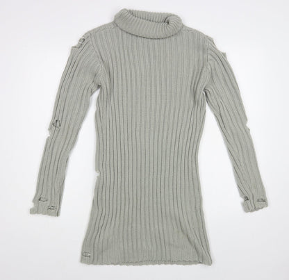 Womens UK Size S In the Style Grey Tunic Jumper