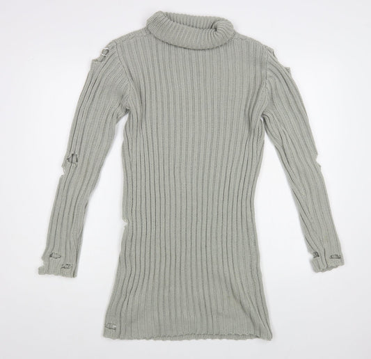 Womens UK Size S In the Style Grey Tunic Jumper