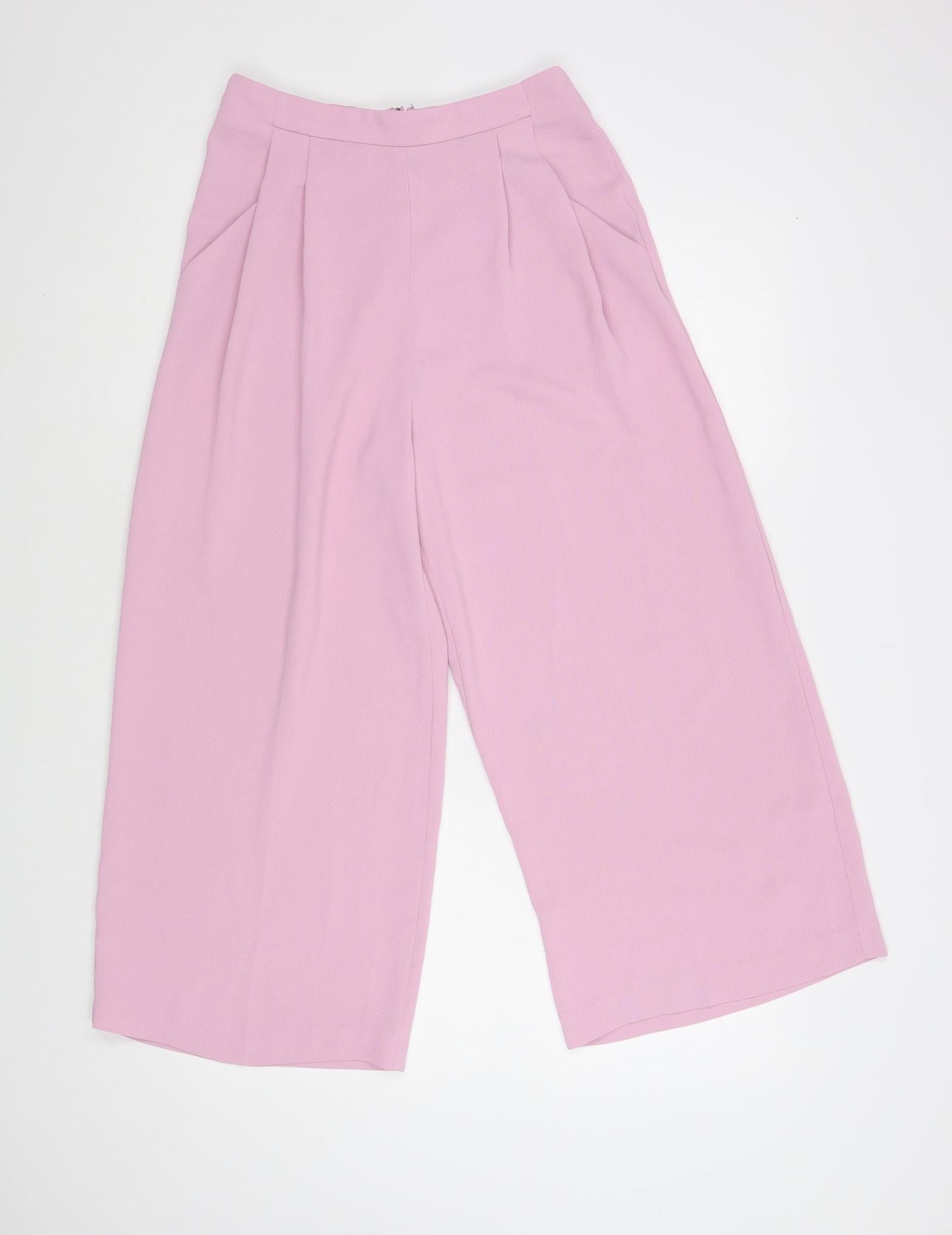 Womens UK Size 8 Preworn Regular Fit Cropped Pink Trousers