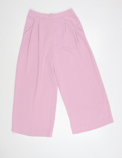 Womens UK Size 8 Preworn Regular Fit Cropped Pink Trousers