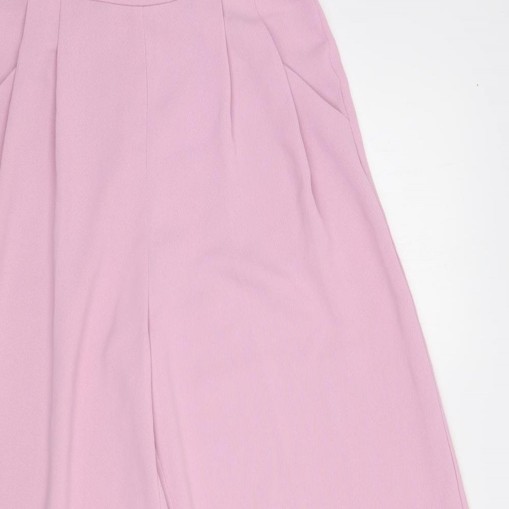 Womens UK Size 8 Preworn Regular Fit Cropped Pink Trousers