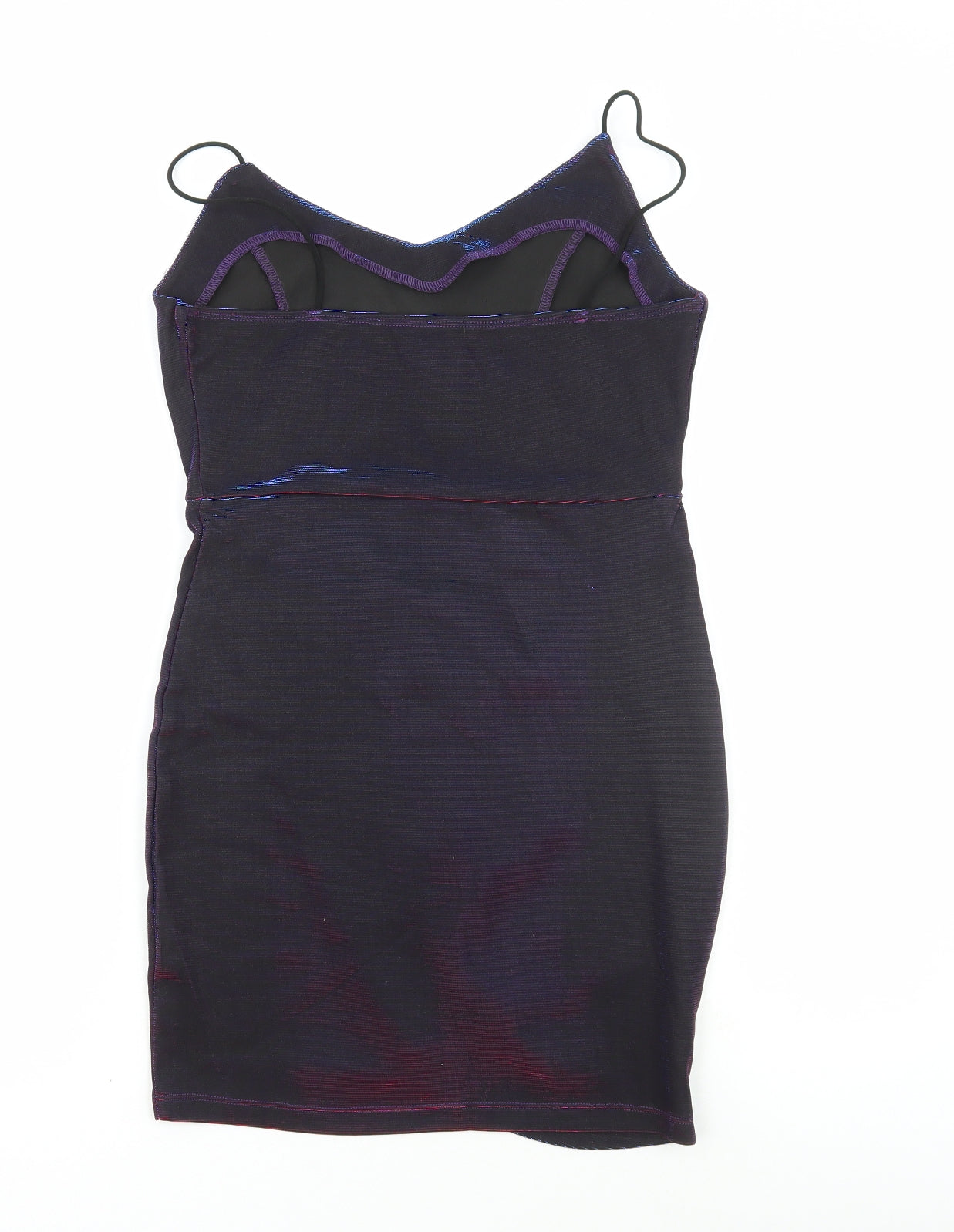 SheIn Womens Blue Polyester Bodycon Size S V-Neck