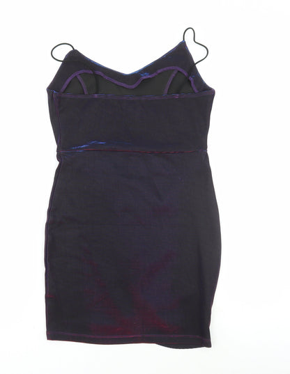 SheIn Womens Blue Polyester Bodycon Size S V-Neck