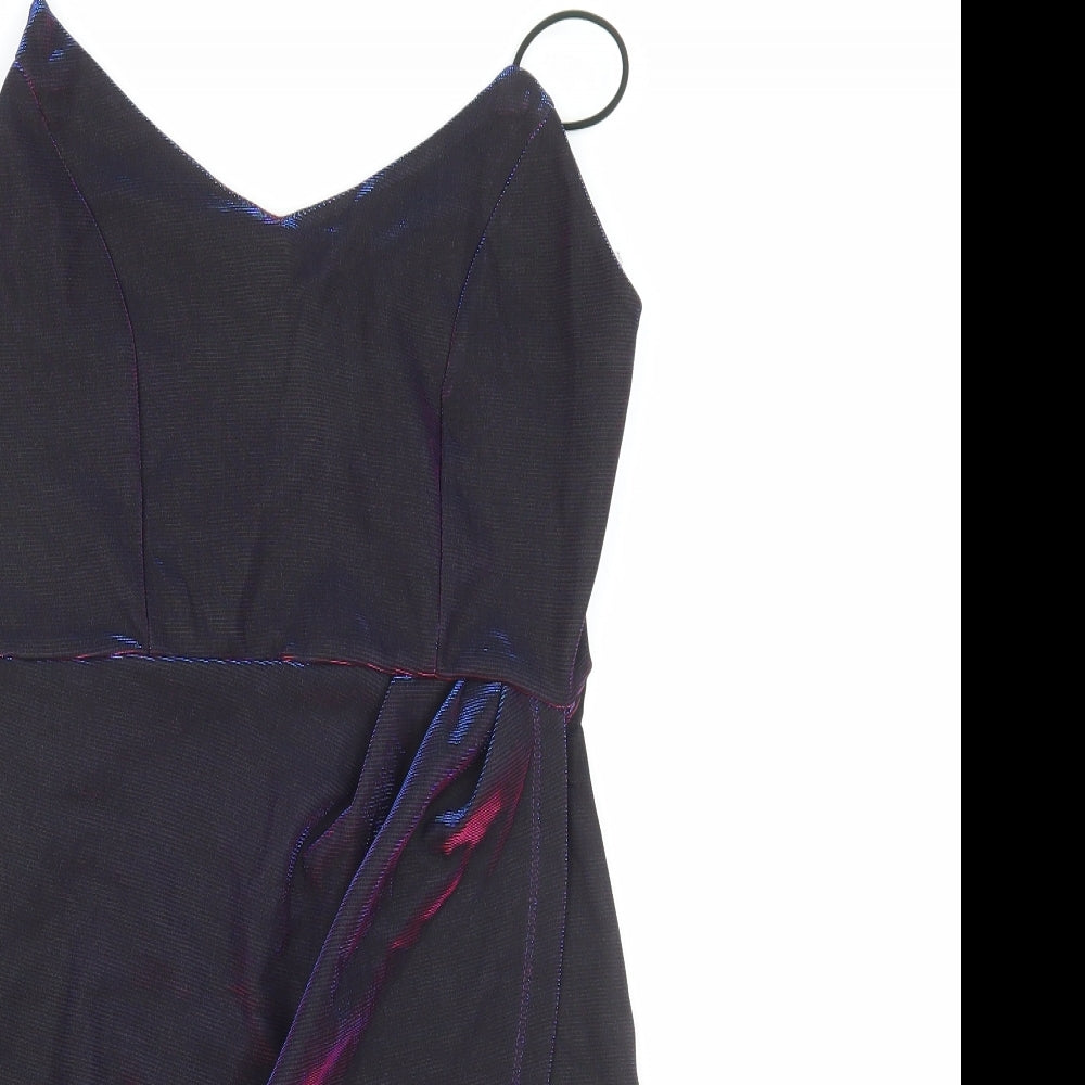 SheIn Womens Blue Polyester Bodycon Size S V-Neck