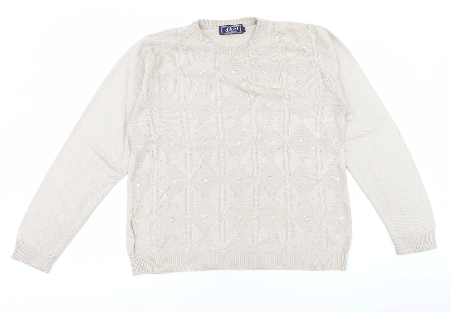Womens UK Size L Akal Collection Ivory Pullover Jumper