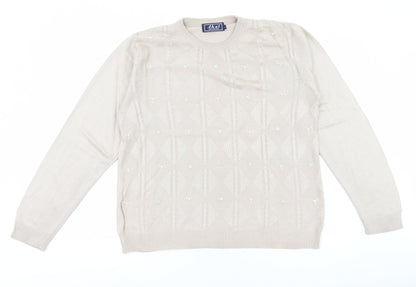 Womens UK Size L Akal Collection Ivory Pullover Jumper