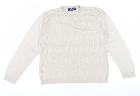 Womens UK Size L Akal Collection Ivory Pullover Jumper