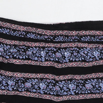 Atmosphere Womens Black Floral Viscose Mom Shorts Size 8 Regular