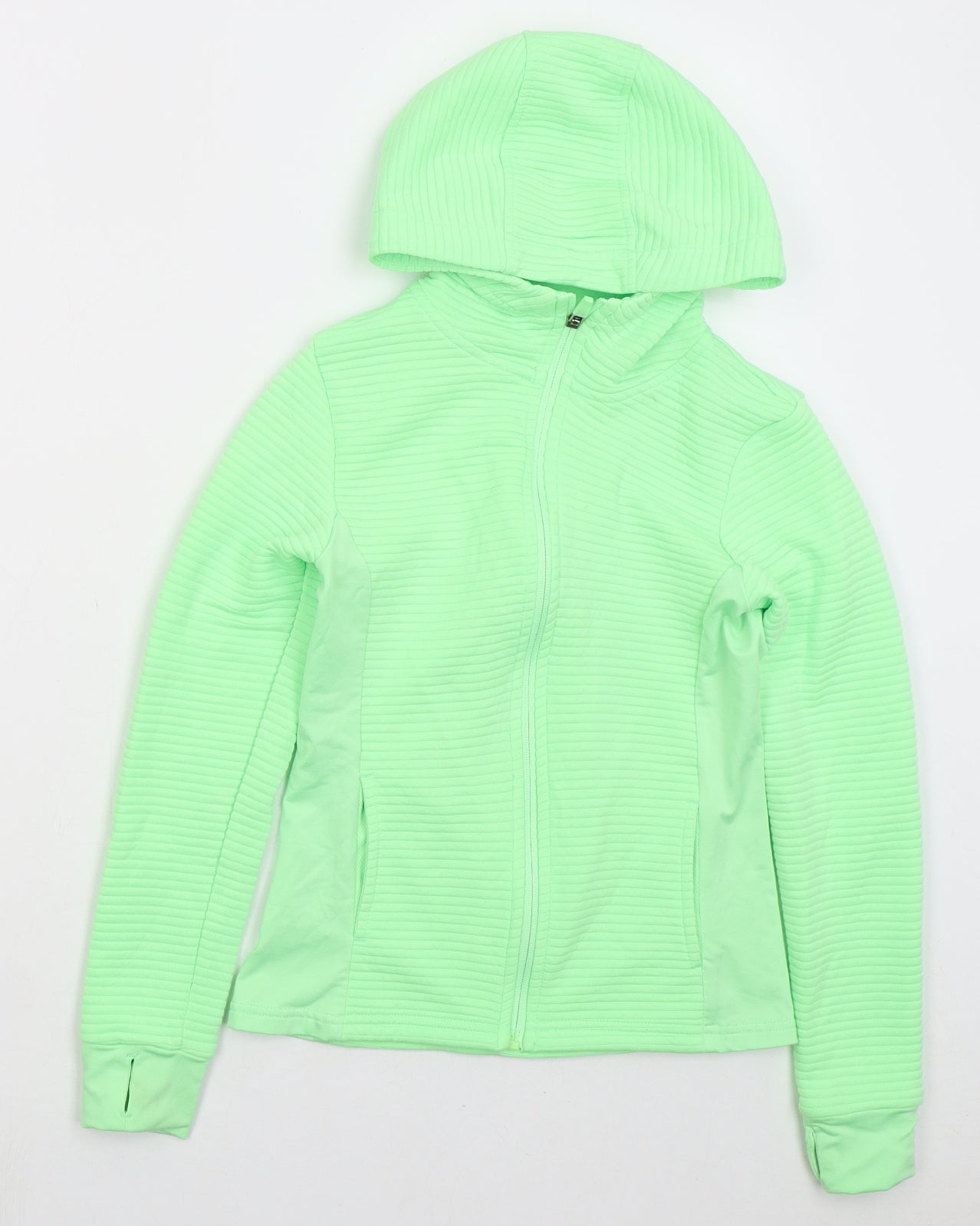 Dunnes Girls Green Polyester Full Zip Hoodie Size 9-10 Years Zip