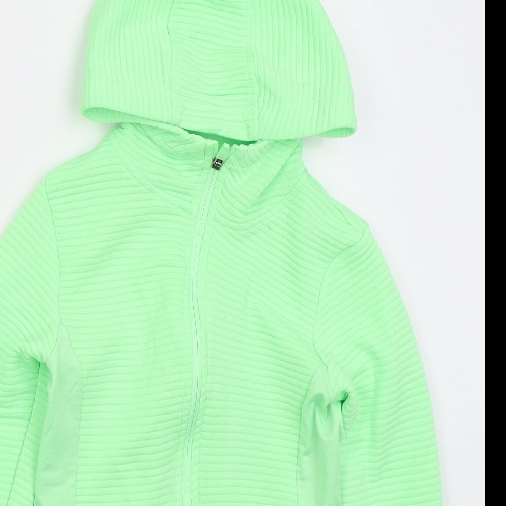 Dunnes Girls Green Polyester Full Zip Hoodie Size 9-10 Years Zip