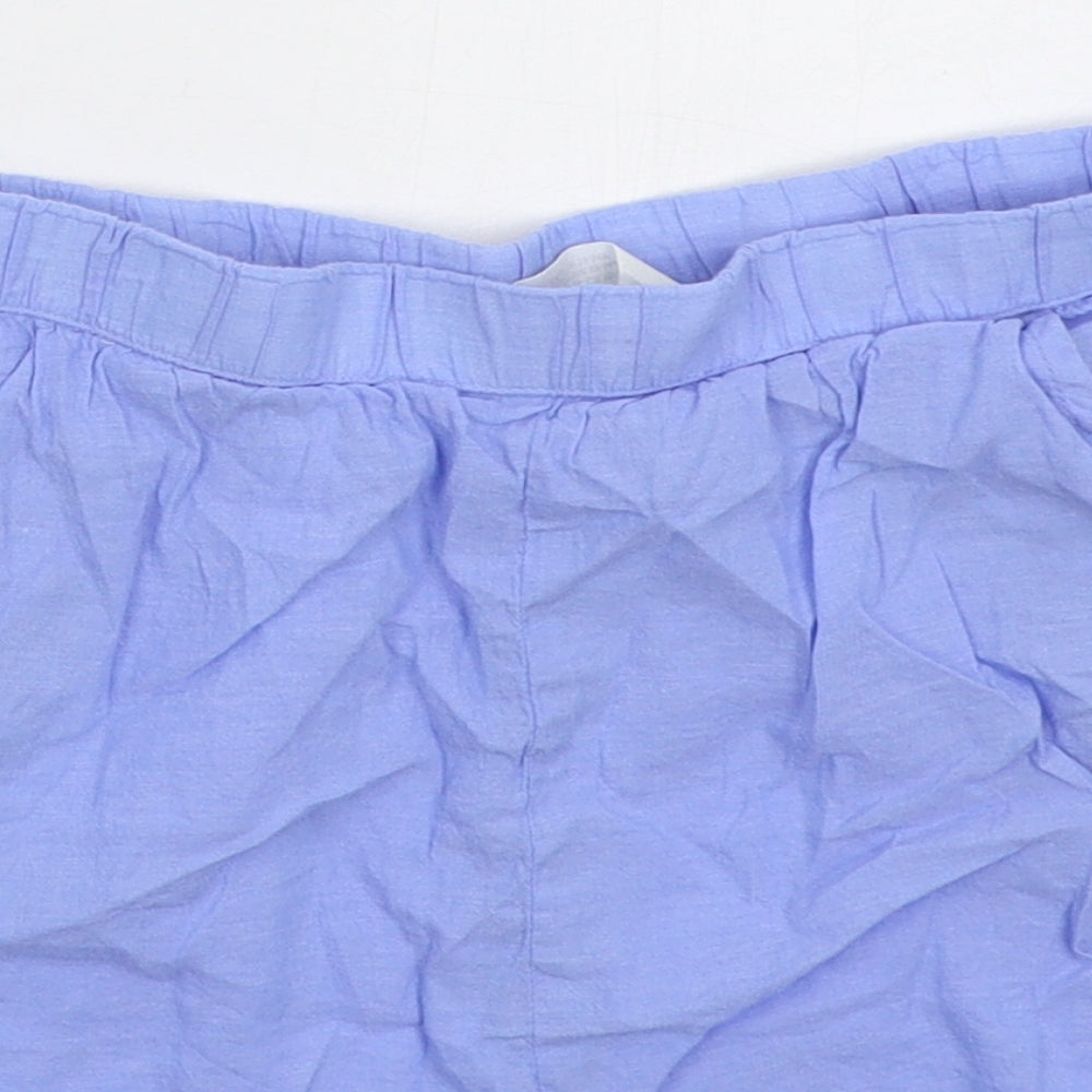 F&M Girls Blue Cotton Mom Shorts Size 13-14 Years Regular
