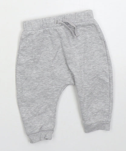 George Boys Grey Cotton Sweatpants Trousers Size 6-9 Months Drawstring