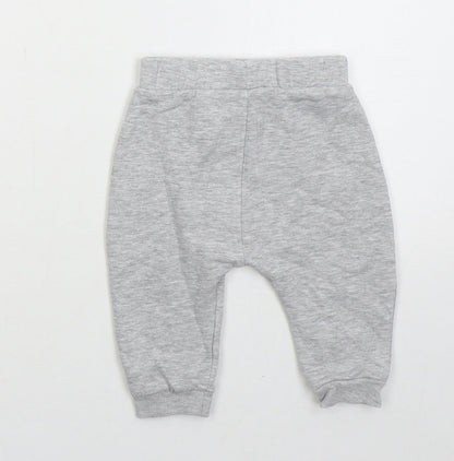 George Boys Grey Cotton Sweatpants Trousers Size 6-9 Months Drawstring