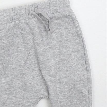 George Boys Grey Cotton Sweatpants Trousers Size 6-9 Months Drawstring