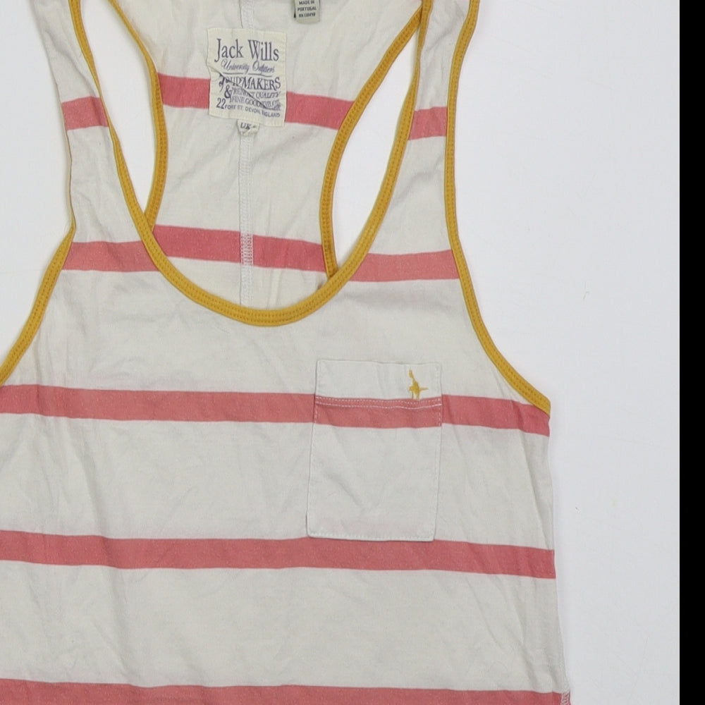 Womens UK Size 8 Jack Wills White Basic Tank