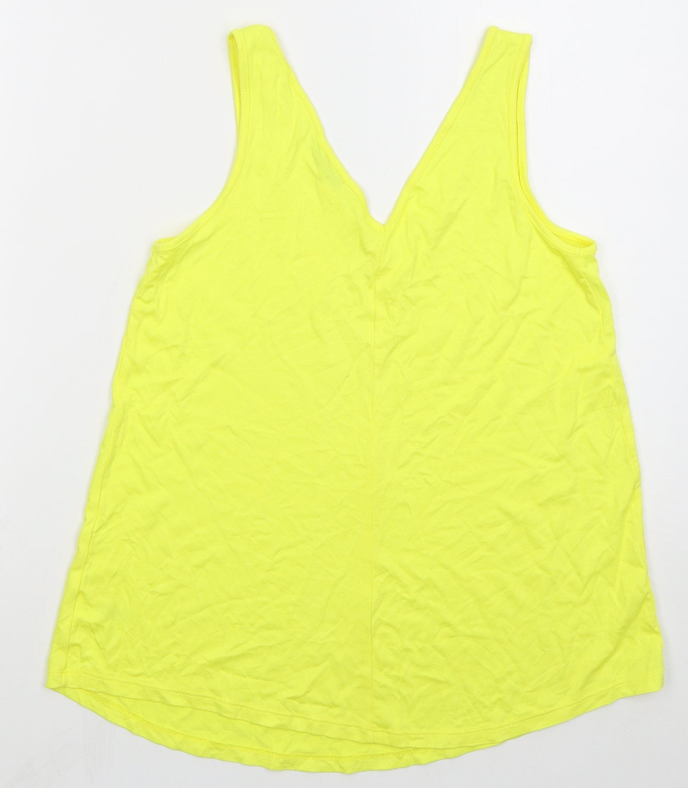 George Womens Yellow Viscose Basic Tank Size 8 V-Neck