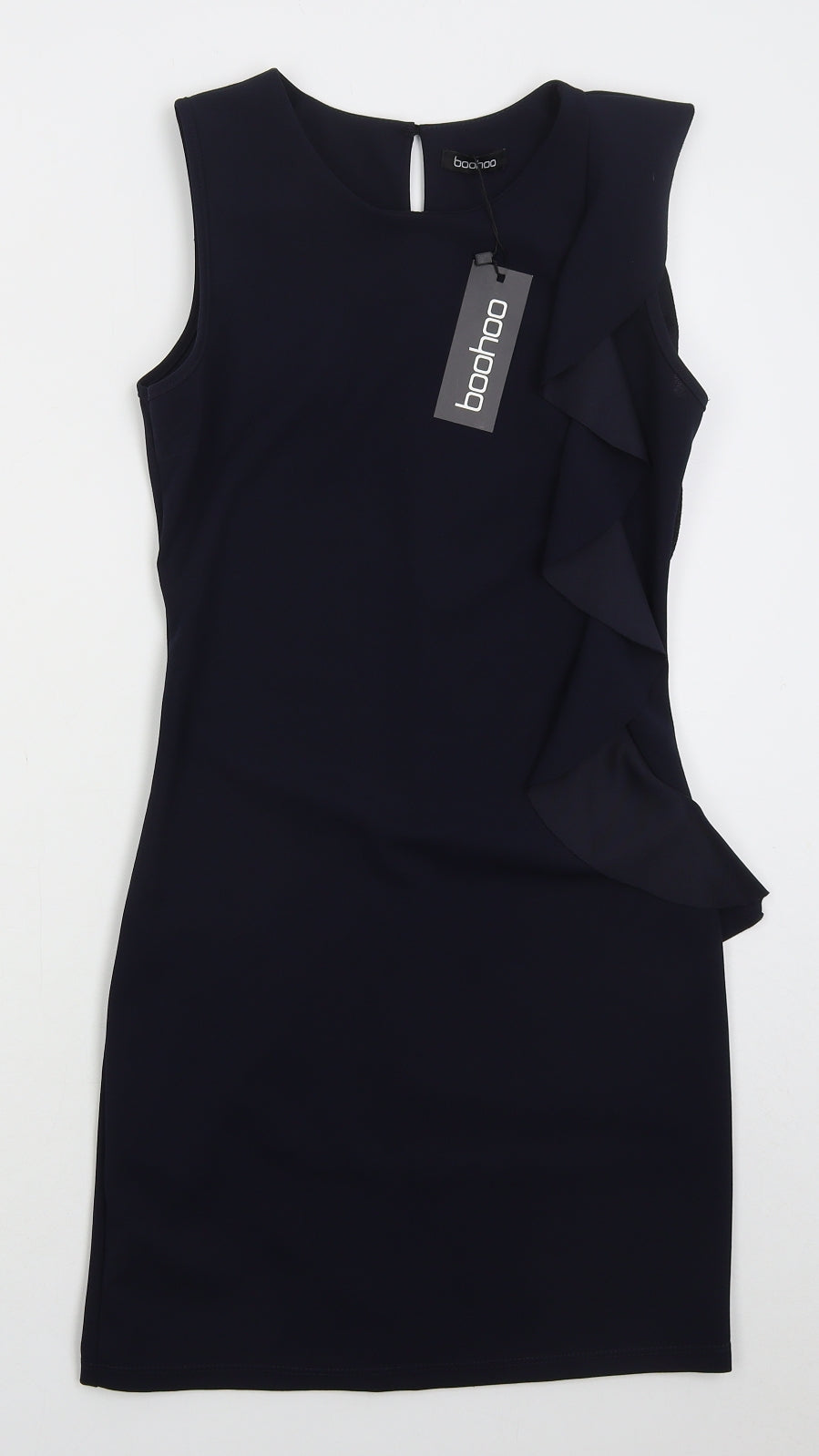 Boohoo Womens Blue Polyester Bodycon Size 10 Round Neck Pullover