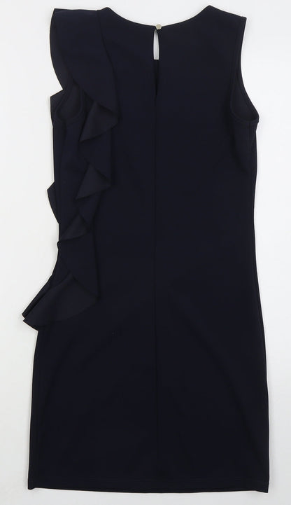 Boohoo Womens Blue Polyester Bodycon Size 10 Round Neck Pullover