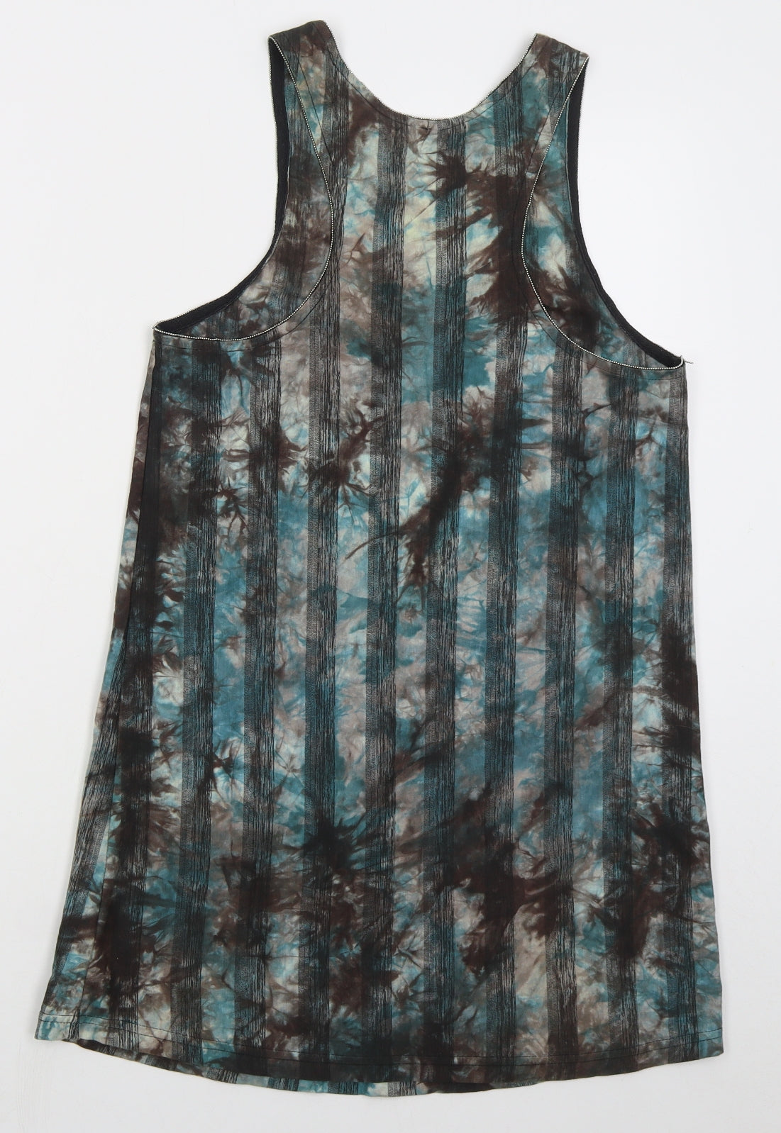 Cutie Womens Blue Striped Cotton Tank Dress Size S Scoop Neck Pullover