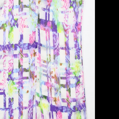 Fashion Union Womens White Check Polyester Mini Size 10 V-Neck Zip