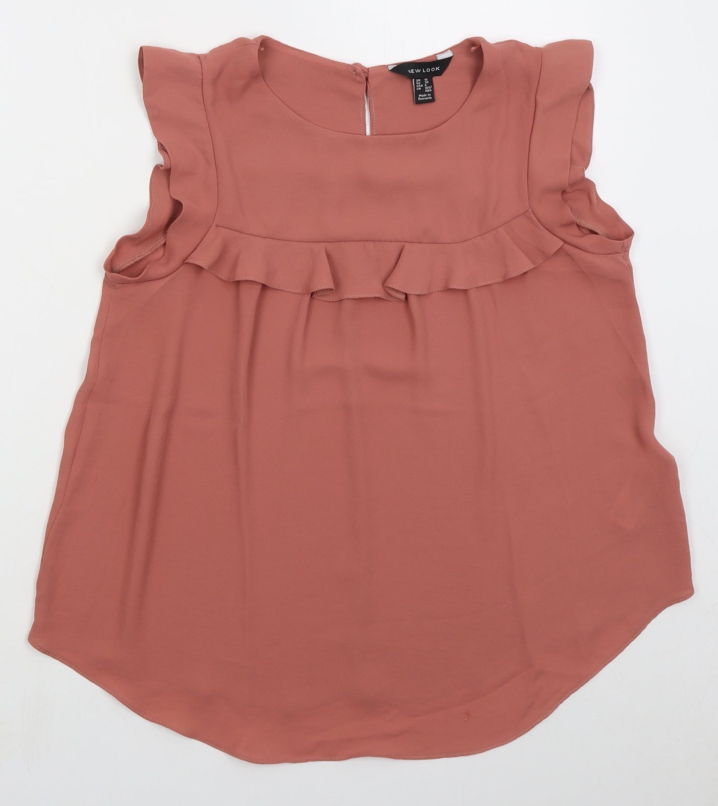 Womens UK Size 10 New Look Pink Basic Blouse