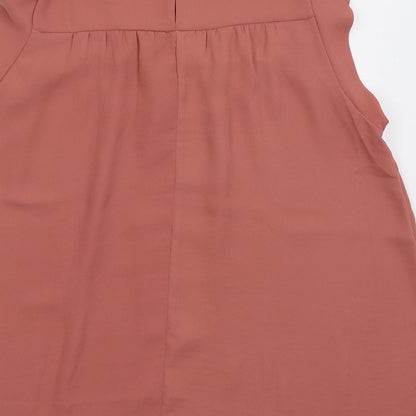 Womens UK Size 10 New Look Pink Basic Blouse