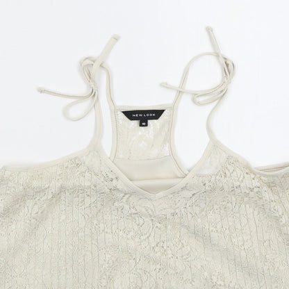Womens UK Size 10 New Look Beige Basic Tank
