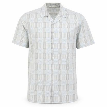 Mens UK Size M ST Bernard Grey  Button-Up Short Sleeve Casual Shirt