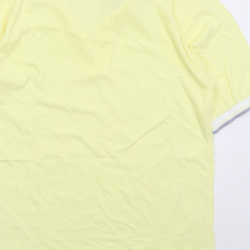 St Bernard Mens Yellow Polyester Polo Size M Collared Pullover