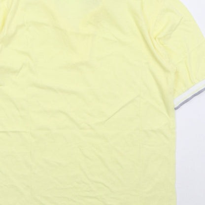 St Bernard Mens Yellow Polyester Polo Size M Collared Pullover