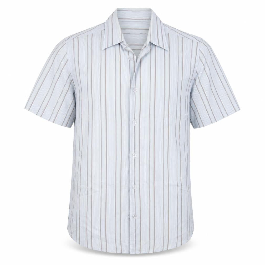 Mens UK Size M Attitude Blue  Button-Up Short Sleeve Casual Shirt