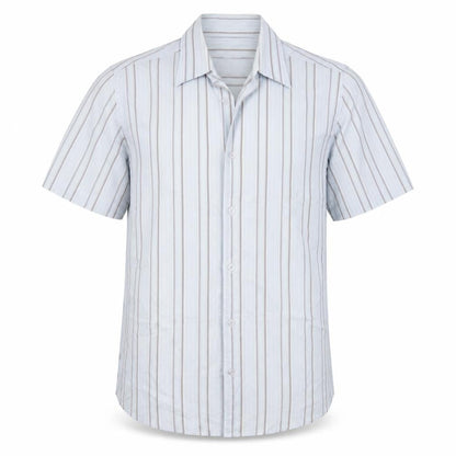 Mens UK Size M Attitude Blue  Button-Up Short Sleeve Casual Shirt