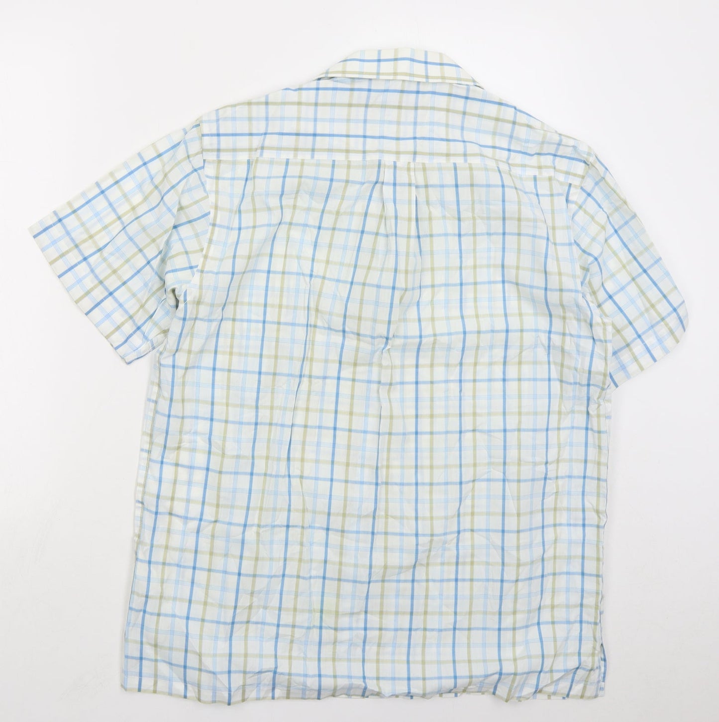 Mens UK Size M Peter England Blue  Button-Up Short Sleeve Casual Shirt