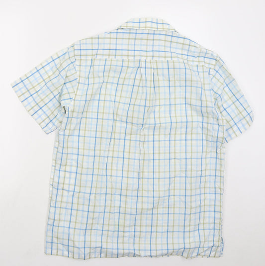 Mens UK Size M Peter England Blue  Button-Up Short Sleeve Casual Shirt