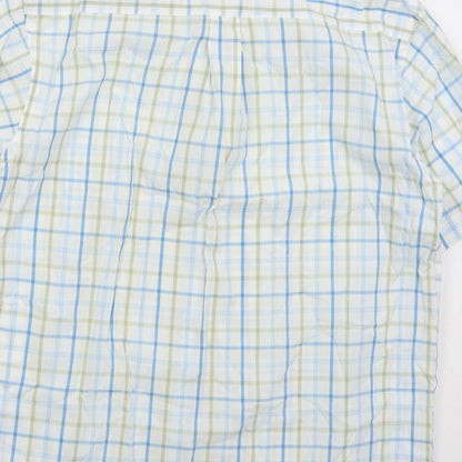 Mens UK Size M Peter England Blue  Button-Up Short Sleeve Casual Shirt