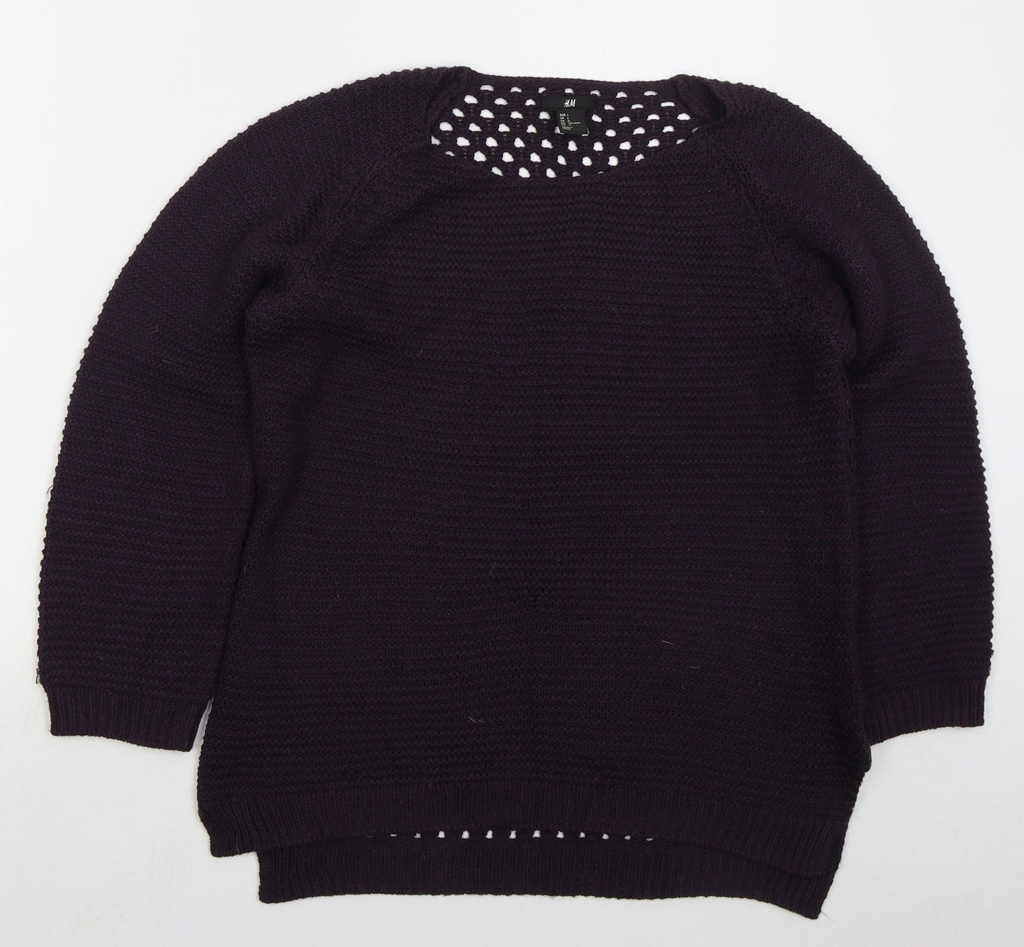 Womens UK Size L H&M Purple Pullover Jumper