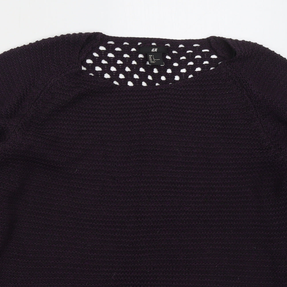 Womens UK Size L H&M Purple Pullover Jumper