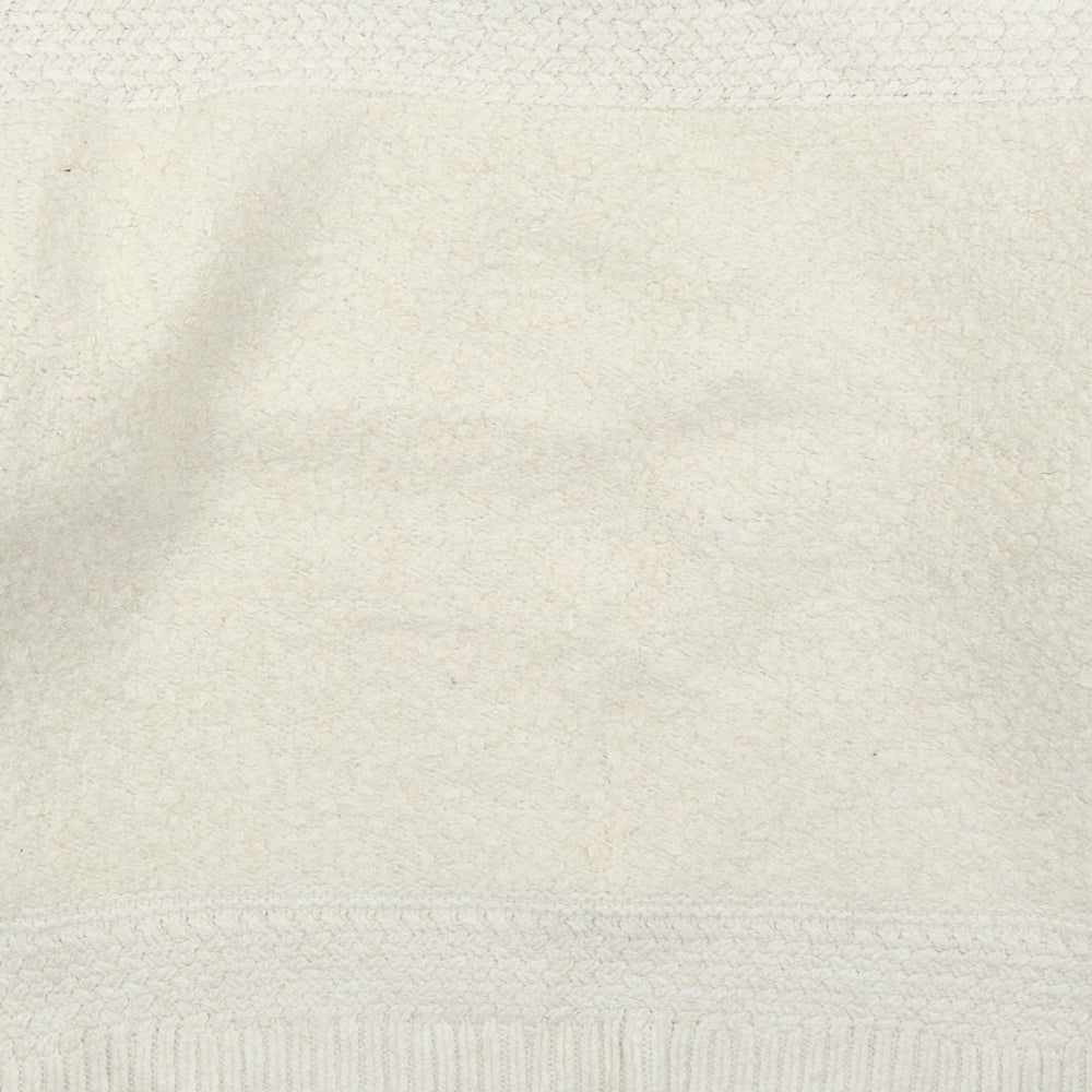 F&F Womens Beige Mock Neck Acrylic Pullover Jumper Size L