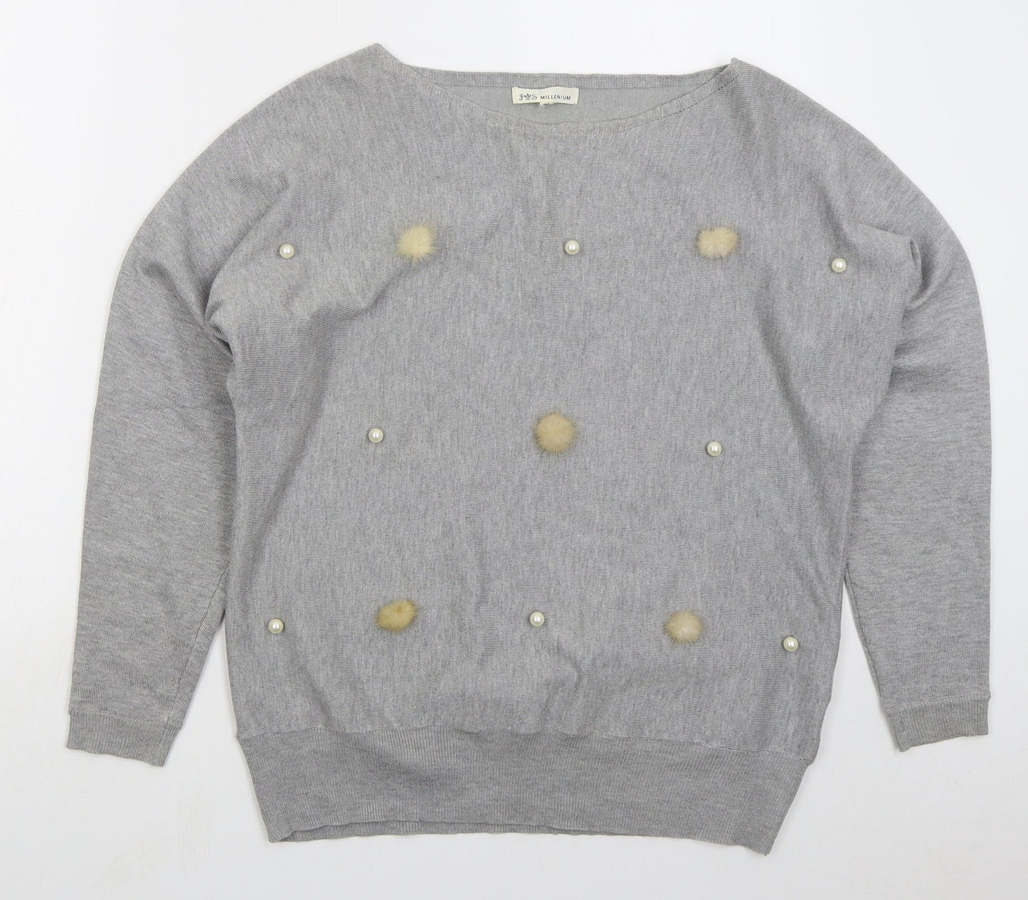 Womens UK Size M Millenium Grey Pullover Jumper