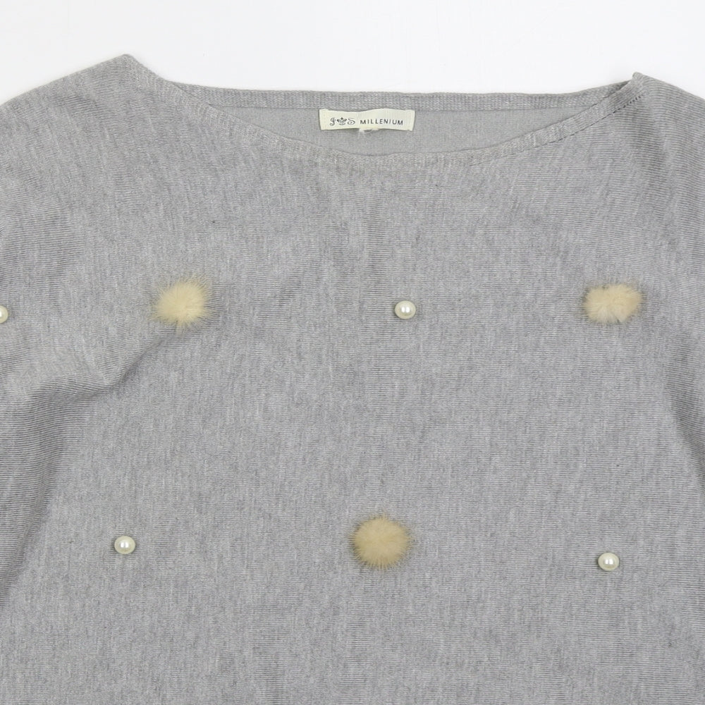 Womens UK Size M Millenium Grey Pullover Jumper