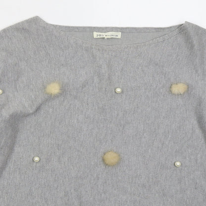 Womens UK Size M Millenium Grey Pullover Jumper