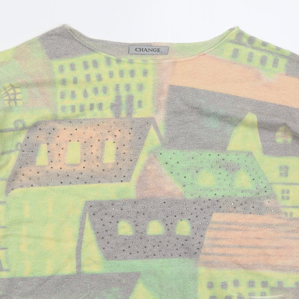 Change Womens Green Boat Neck Viscose Pullover Jumper Size M - Houses