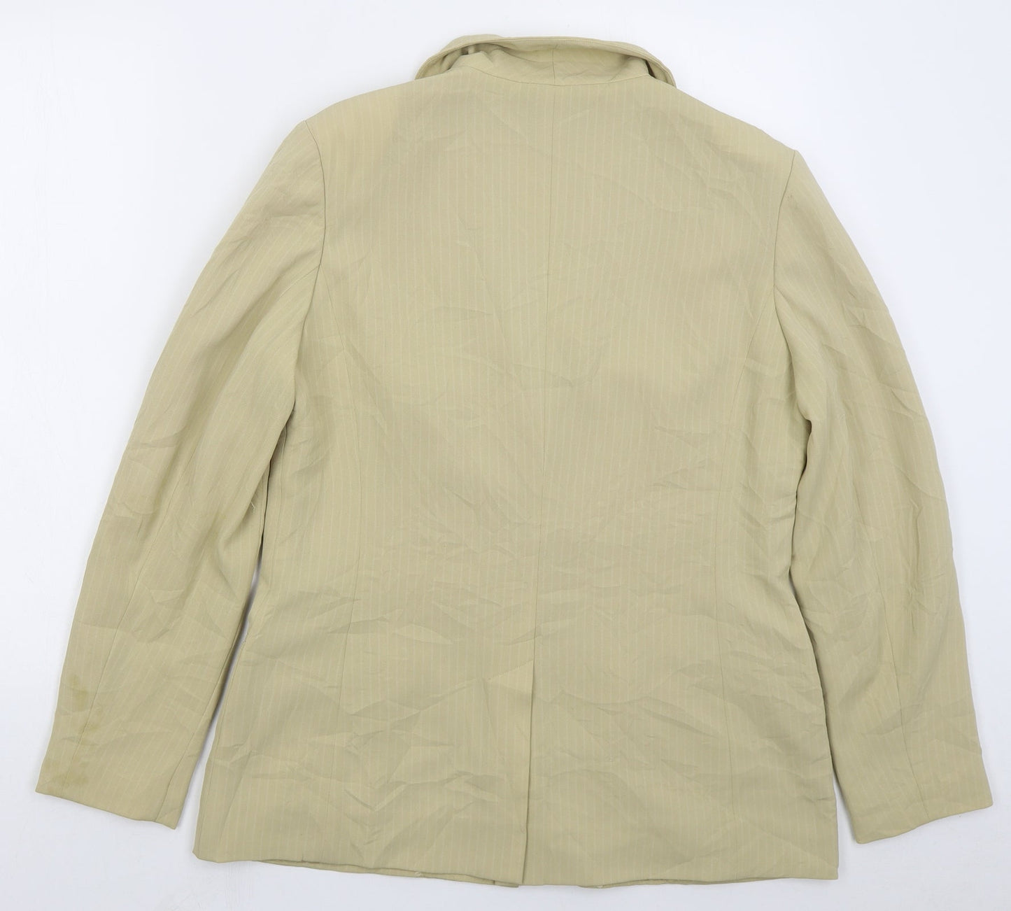 NEXT Womens Beige Striped Polyester Jacket Suit Jacket Size 14