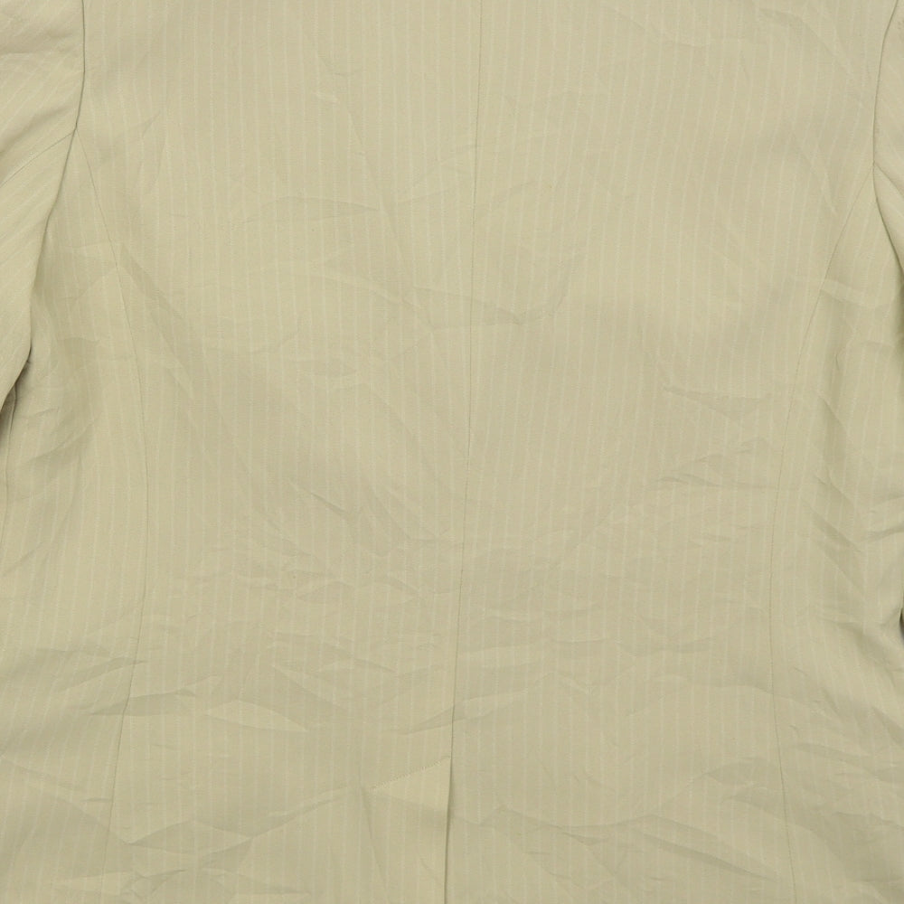 NEXT Womens Beige Striped Polyester Jacket Suit Jacket Size 14