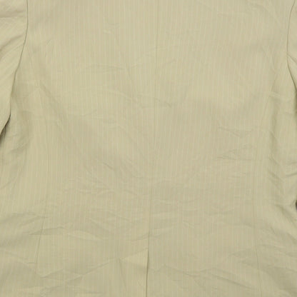 NEXT Womens Beige Striped Polyester Jacket Suit Jacket Size 14