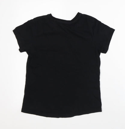Primark Boys Black Cotton Basic T-Shirt Size 9-10 Years Crew Neck - Floss like a boss